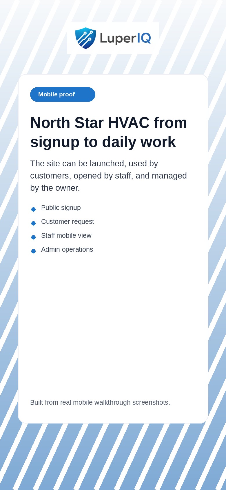 Mobile HVAC workflow walkthrough preview