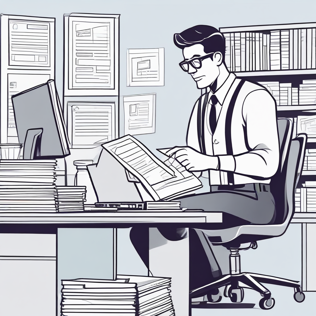 Plumbing contractor reviewing accurate job invoices